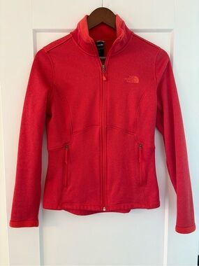 The North Face Coral Red Full-Zip Fleece Jacket